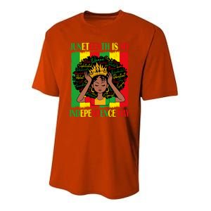 Juneteenth Is My Independence Free Day Brown Afro Gift Youth Performance Sprint T-Shirt