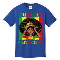 Juneteenth Is My Independence Free Day Brown Afro Gift Kids T-Shirt