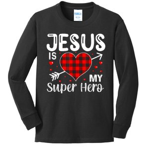 Jesus Is My Superhero Cute Powerful Christian Kids Long Sleeve Shirt