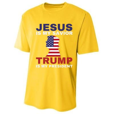 Jesus Is My Savior Trump Is My President Performance Sprint T-Shirt