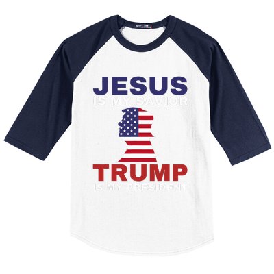 Jesus Is My Savior Trump Is My President Baseball Sleeve Shirt