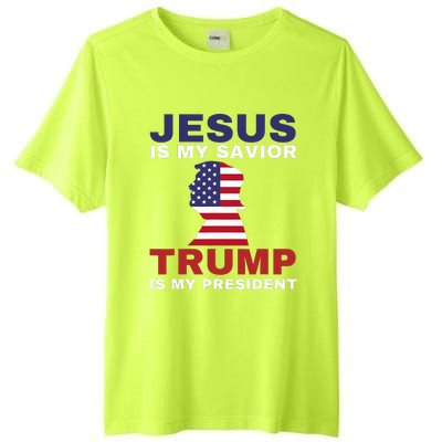 Jesus Is My Savior Trump Is My President Tall Fusion ChromaSoft Performance T-Shirt