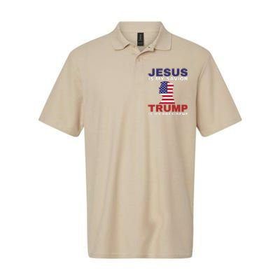 Jesus Is My Savior Trump Is My President Softstyle Adult Sport Polo