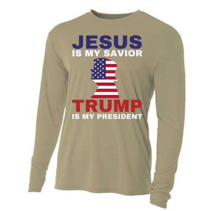 Jesus Is My Savior Trump Is My President Cooling Performance Long Sleeve Crew