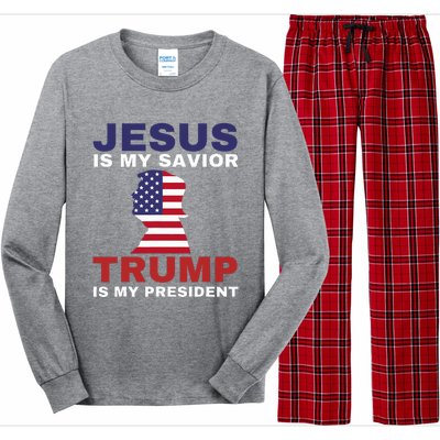 Jesus Is My Savior Trump Is My President Long Sleeve Pajama Set