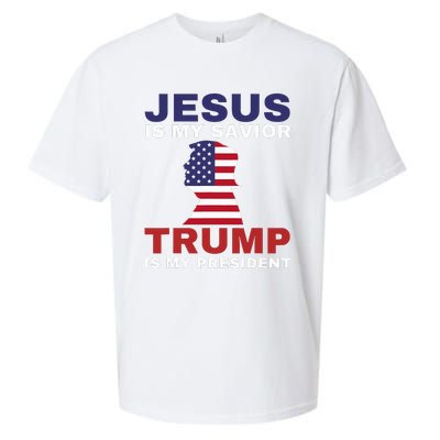 Jesus Is My Savior Trump Is My President Sueded Cloud Jersey T-Shirt