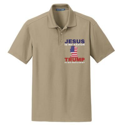 Jesus Is My Savior Trump Is My President Dry Zone Grid Polo