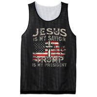 Jesus Is My Savior Trump Is My President American Flag Mesh Reversible Basketball Jersey Tank