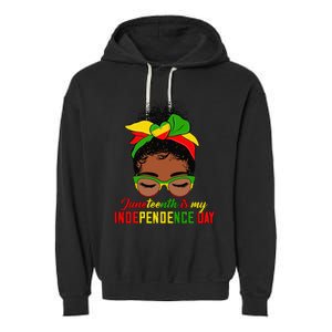 Juneteenth Is My Independence Day Black Black Queen Garment-Dyed Fleece Hoodie