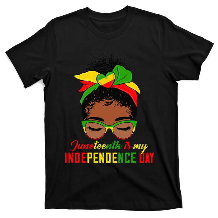 Juneteenth Is My Independence Day Black Black Queen T-Shirt