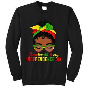 Juneteenth Is My Independence Day Black Black Queen Tall Sweatshirt