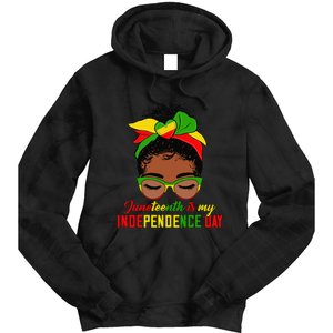 Juneteenth Is My Independence Day Black Black Queen Tie Dye Hoodie