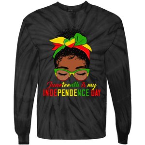 Juneteenth Is My Independence Day Black Black Queen Tie-Dye Long Sleeve Shirt