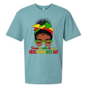 Juneteenth Is My Independence Day Black Black Queen Sueded Cloud Jersey T-Shirt