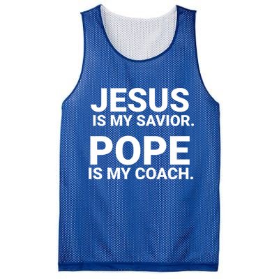 Jesus Is My Savior Pope Is My Coach Mesh Reversible Basketball Jersey Tank