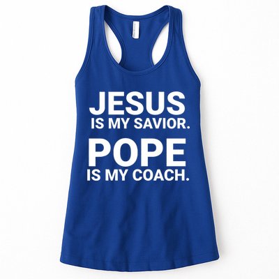 Jesus Is My Savior Pope Is My Coach Womens Tank Top