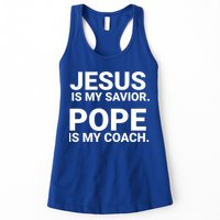 Jesus Is My Savior Pope Is My Coach Womens Tank Top
