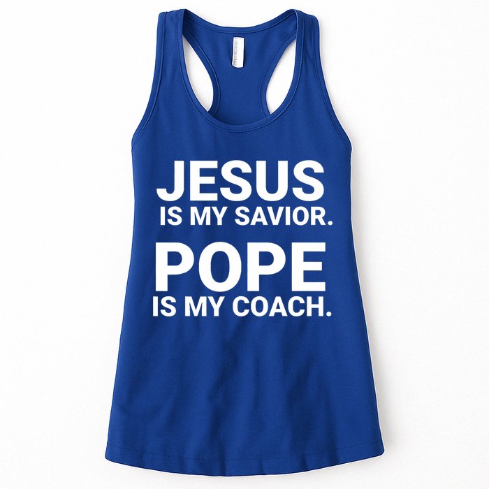 Jesus Is My Savior Pope Is My Coach Womens Tank Top