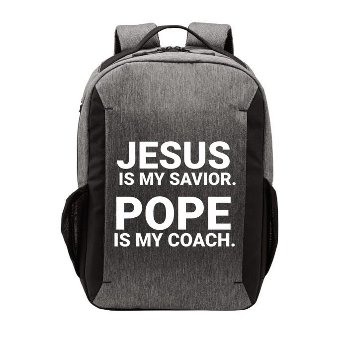 Jesus Is My Savior Pope Is My Coach Vector Backpack