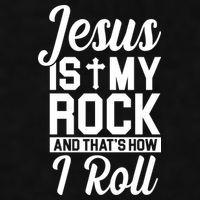 Jesus Is My Rock And That's How I Roll Ladies PosiCharge Tri-Blend Wicking Tank