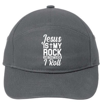 Jesus Is My Rock And That's How I Roll 7-Panel Snapback Hat