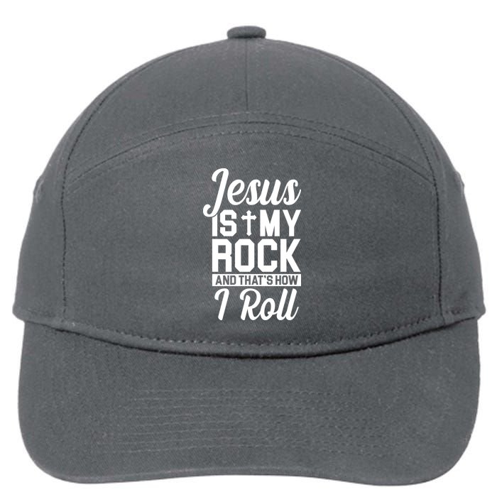 Jesus Is My Rock And That's How I Roll 7-Panel Snapback Hat