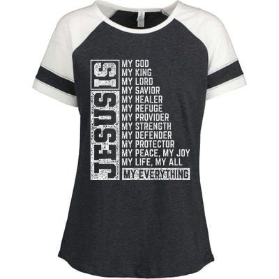 Jesus Is My Everything Jesus Enza Ladies Jersey Colorblock Tee