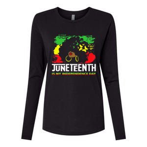 Juneteenth Is My Independence Day Black Black Queen Womens Cotton Relaxed Long Sleeve T-Shirt