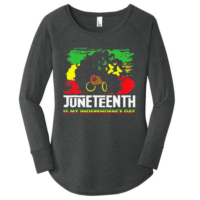 Juneteenth Is My Independence Day Black Black Queen Women's Perfect Tri Tunic Long Sleeve Shirt