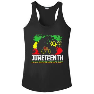 Juneteenth Is My Independence Day Black Black Queen Ladies PosiCharge Competitor Racerback Tank