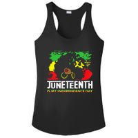 Juneteenth Is My Independence Day Black Black Queen Ladies PosiCharge Competitor Racerback Tank