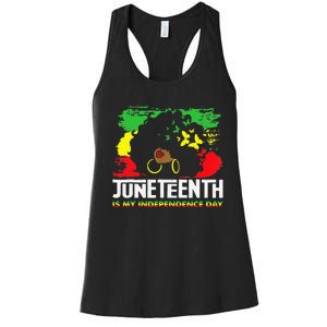 Juneteenth Is My Independence Day Black Black Queen Women's Racerback Tank