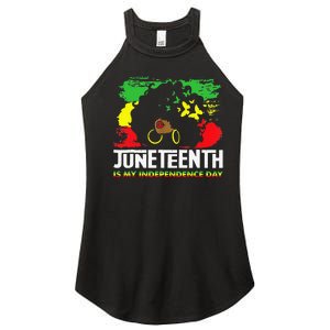 Juneteenth Is My Independence Day Black Black Queen Women's Perfect Tri Rocker Tank