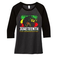 Juneteenth Is My Independence Day Black Black Queen Women's Tri-Blend 3/4-Sleeve Raglan Shirt