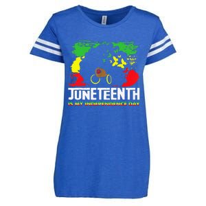 Juneteenth Is My Independence Day Black Black Queen Enza Ladies Jersey Football T-Shirt