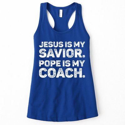 Jesus Is My Savior Pope Is My Coach Religious Quote Womens Tank Top