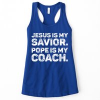 Jesus Is My Savior Pope Is My Coach Religious Quote Womens Tank Top
