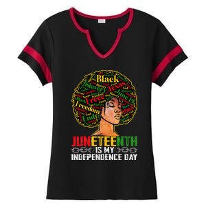 Juneteenth Is My Independence Day Black Pride Melanin Ladies Halftime Notch Neck Tee