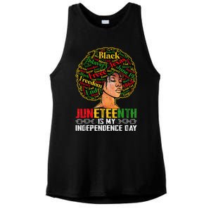 Juneteenth Is My Independence Day Black Pride Melanin Ladies PosiCharge Tri-Blend Wicking Tank