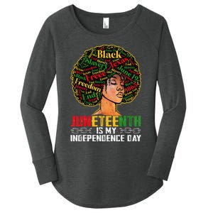 Juneteenth Is My Independence Day Black Pride Melanin Women's Perfect Tri Tunic Long Sleeve Shirt