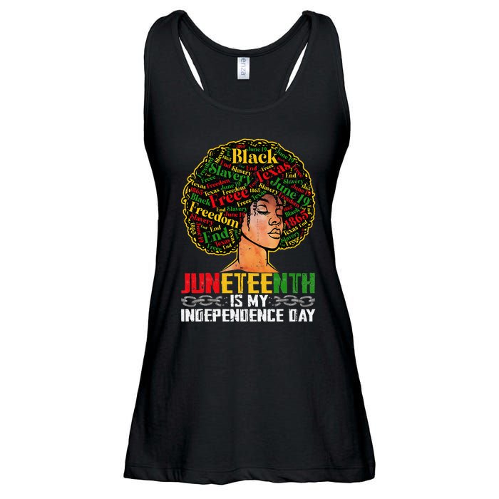 Juneteenth Is My Independence Day Black Pride Melanin Ladies Essential Flowy Tank