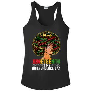 Juneteenth Is My Independence Day Black Pride Melanin Ladies PosiCharge Competitor Racerback Tank