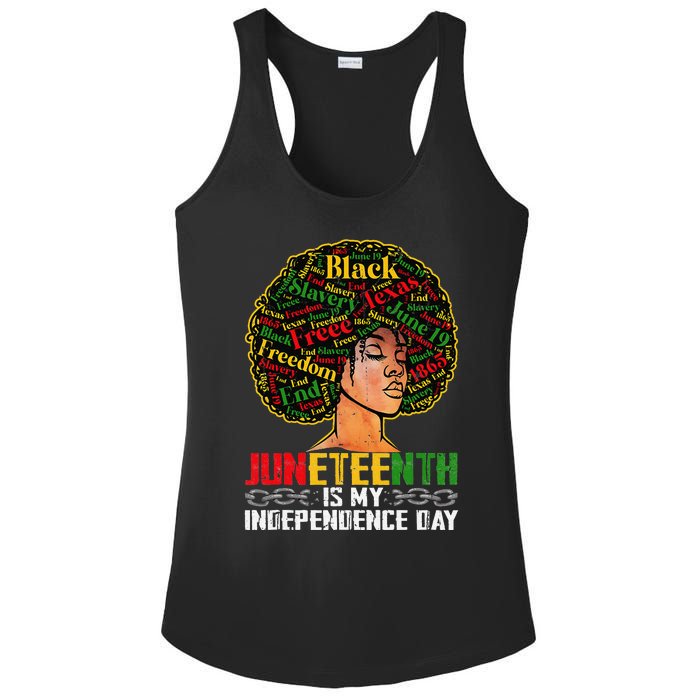 Juneteenth Is My Independence Day Black Pride Melanin Ladies PosiCharge Competitor Racerback Tank