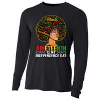 Juneteenth Is My Independence Day Black Pride Melanin Cooling Performance Long Sleeve Crew