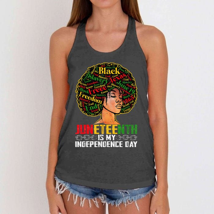 Juneteenth Is My Independence Day Black Pride Melanin Women's Knotted Racerback Tank