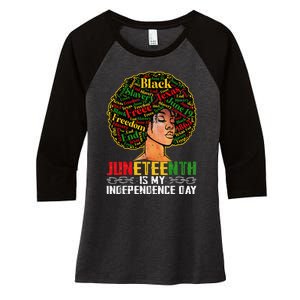 Juneteenth Is My Independence Day Black Pride Melanin Women's Tri-Blend 3/4-Sleeve Raglan Shirt