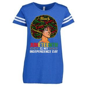 Juneteenth Is My Independence Day Black Pride Melanin Enza Ladies Jersey Football T-Shirt