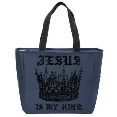 Jesus Is My King Funny Saying Christian Bible Faith Zip Tote Bag