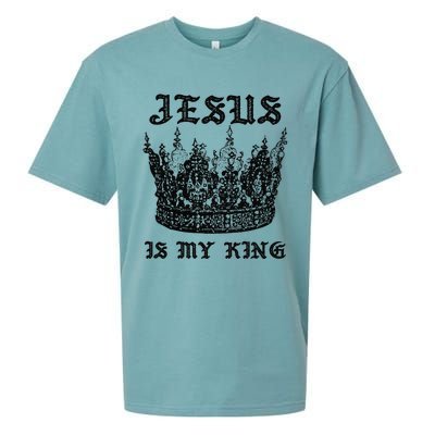 Jesus Is My King Funny Saying Christian Bible Faith Sueded Cloud Jersey T-Shirt