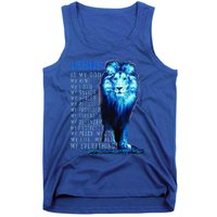 Jesus Is My God King My Lord My Savior Blue Lion Christian Tank Top